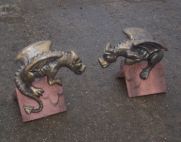 gold and terracotta dragon roof finials